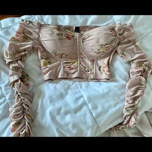 Windsor store Light pink off the shoulder crop top. Only worn once! Size small